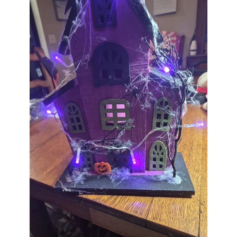 Wooden Halloween HOUSE With Lights